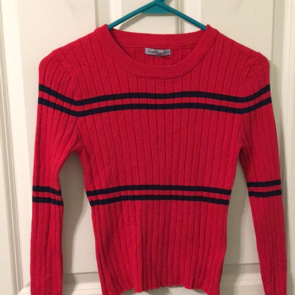 Super stretchy sexy cropped ribbed, striped sweater junior Large - Picture 1 of 12